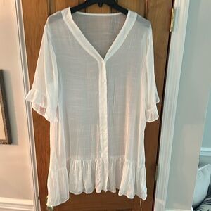 Beach cover up white